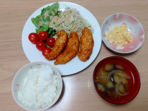 糖尿病食品交換表を用いた献立~ささみフライ~